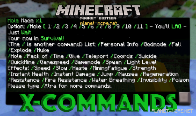 Мод X-Commands 0.15.6/0.15.4/0.13.1