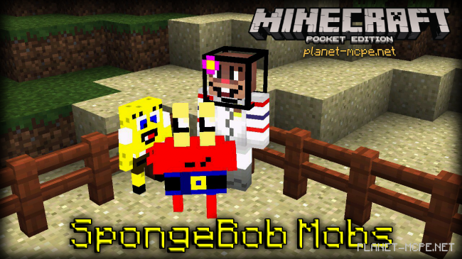 Мод SpongeBob Mobs 0.15.4/0.14.0/0.13.1