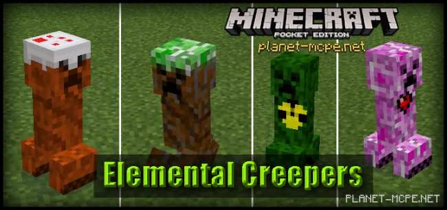 Мод Elemental Creepers 0.15.4/0.14.1/0.14.0