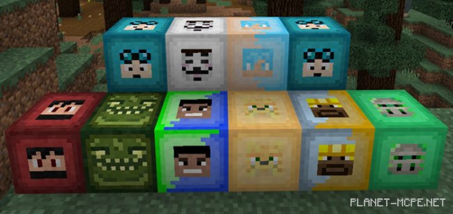 Мод YouTuber Heads 1.1.5/1.1.0